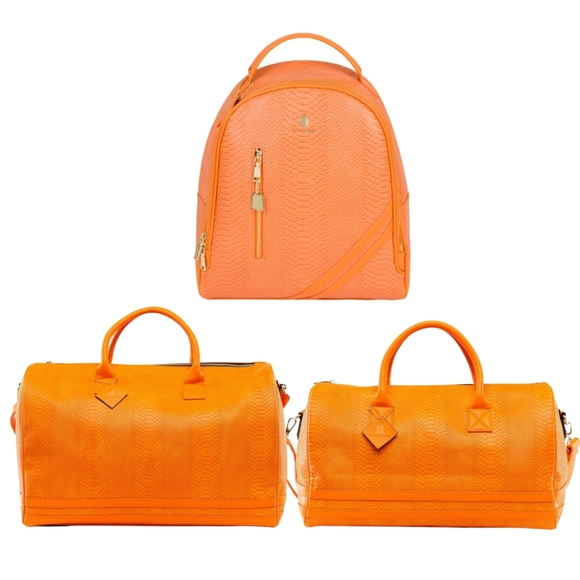 Tote and Carry Handbags - Tote and Carry 3pc leather travel set